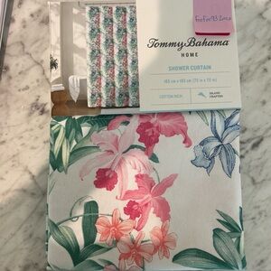 New TOMMY BAHAMA Floral Orchid SHOWER CURTAIN Tropical Island Flowers